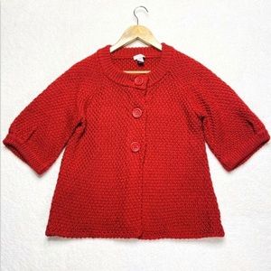 Chico's Cardigan Sweater Size 0 S 4 Wool Blend Red